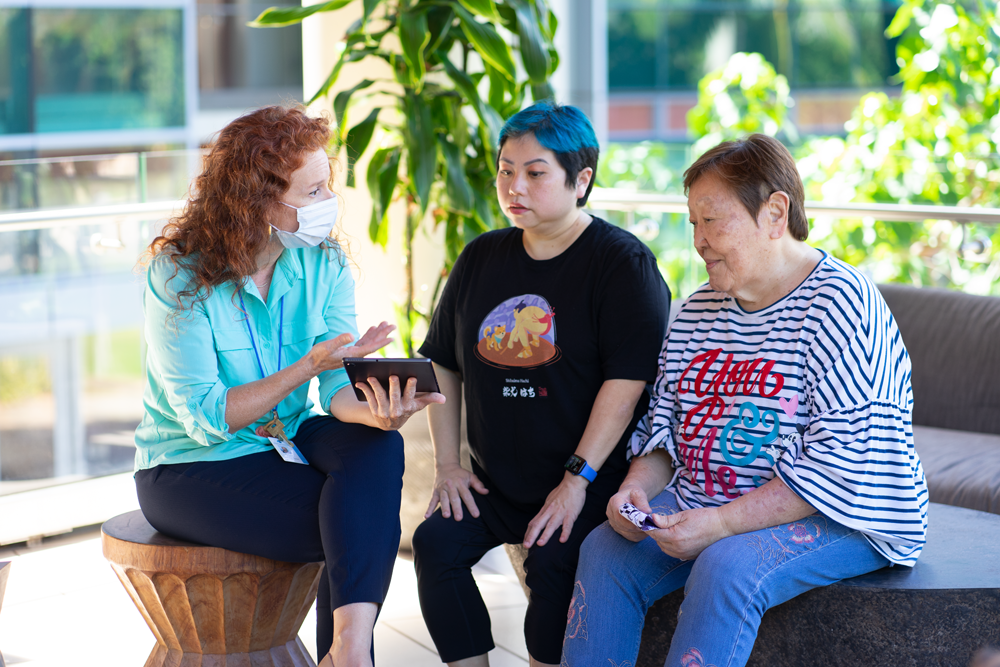 Study participants meet with the study coordinator